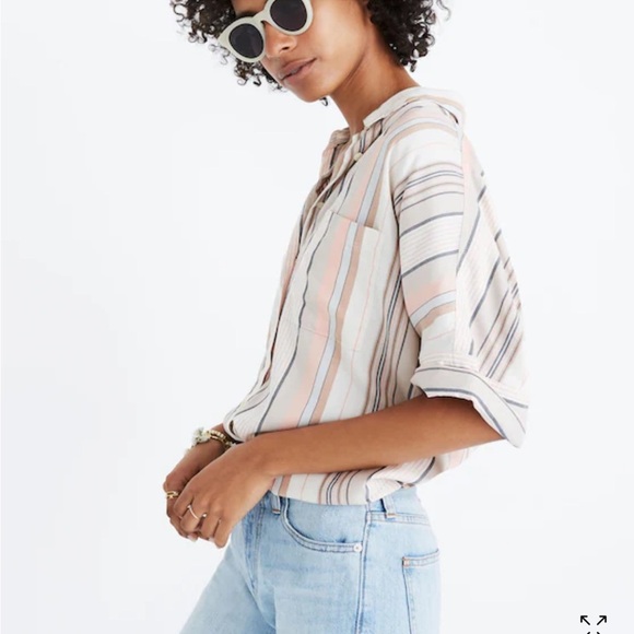Madewell Tops - Madewell Courier Shirt in Aldwin Stripe Oversized Button-Up Top Women’s Medium